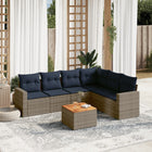 Loungeset 7-delig poly rattan grijs