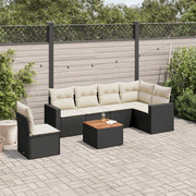 Loungeset 7-delig poly rattan zwart