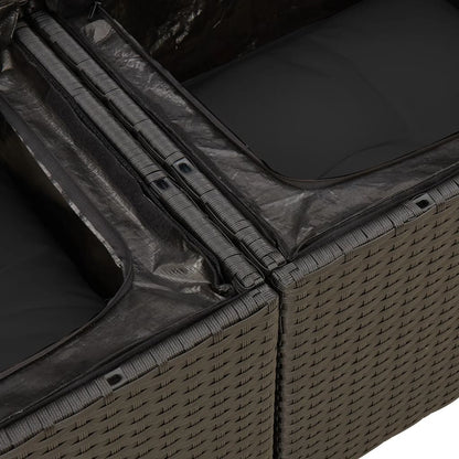 8-Delige Loungeset Met Kussens Poly Rattan Zwart