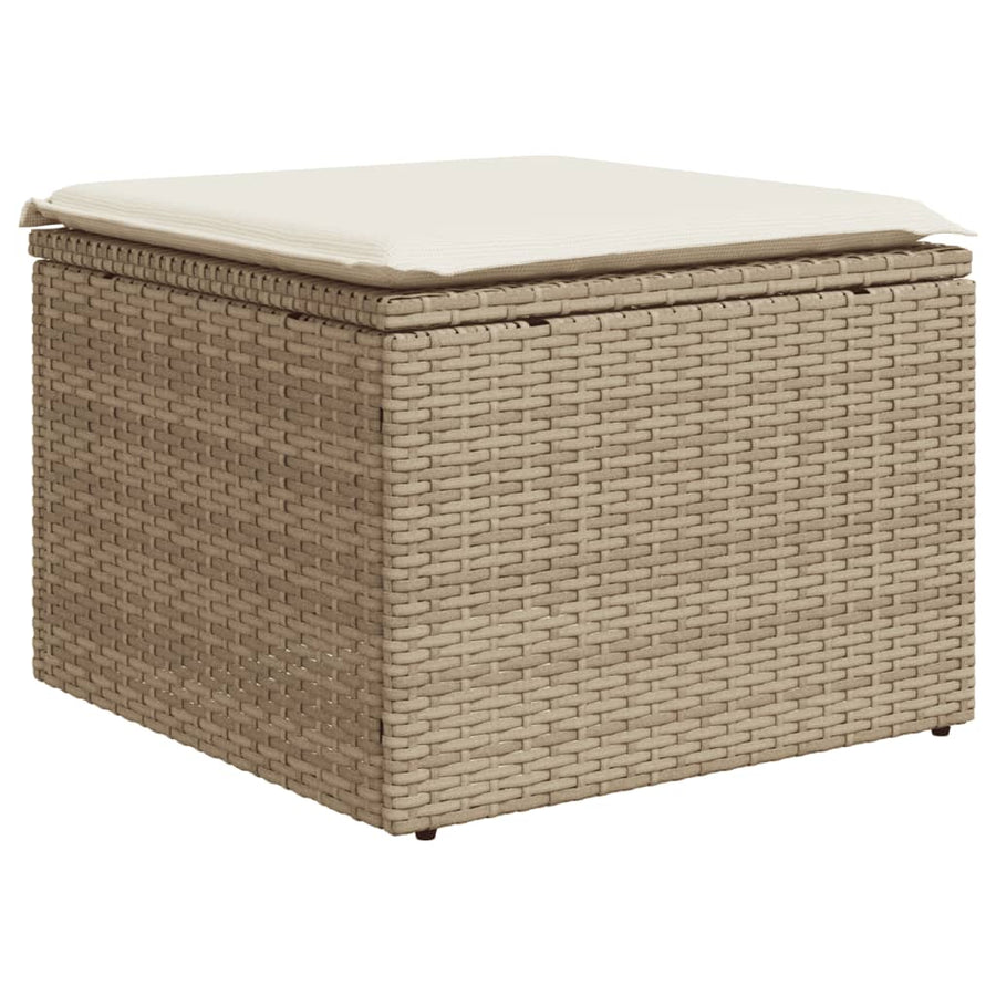 8-Delige Loungeset Met Kussens Poly Rattan Beige