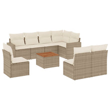 9-Delige Loungeset Met Kussens Poly Rattan Beige