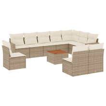 11-Delige Tuinset Met Kussens Poly Rattan Beige