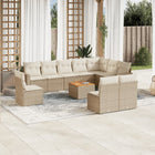 11-Delige Tuinset Met Kussens Poly Rattan Beige