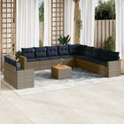 Loungeset 12-delig poly rattan grijs
