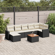 Loungeset 8-delig poly rattan zwart