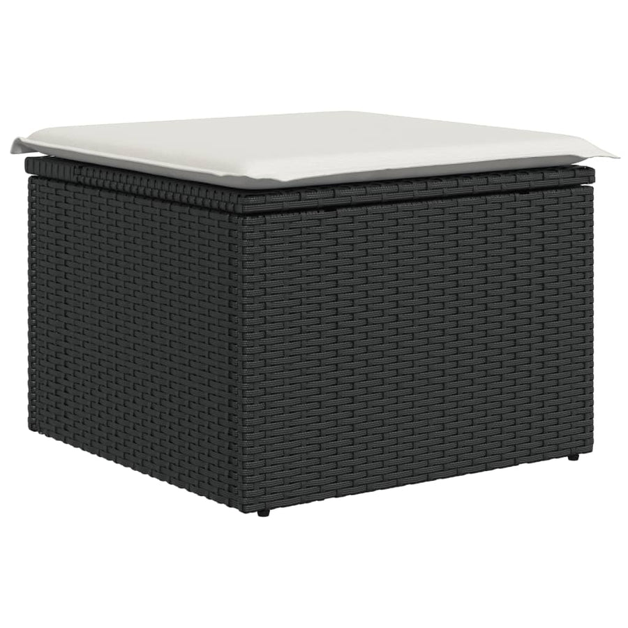 8-Delige Loungeset Met Kussens Poly Rattan Zwart