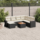 8-Delige Loungeset Met Kussens Poly Rattan Zwart