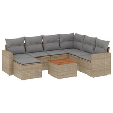 8-Delige Loungeset Met Kussens Poly Rattan Gemengd Beige