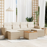 Loungeset 7-delig poly rattan beige