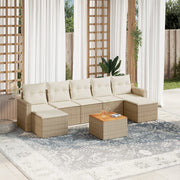 Loungeset 8-delig poly rattan beige