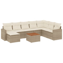 10-Delige Loungeset Met Kussens Poly Rattan Beige