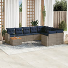 10-piece Lounge Set with Cushions Poly Rattan Grey