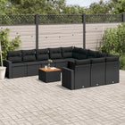 12-piece lounge set with cushions poly rattan black