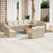Loungeset 13-delig poly rattan beige