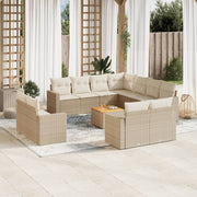 Loungeset 12-delig poly rattan beige