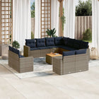 Loungeset 12-delig poly rattan grijs