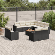 Loungeset 13-delig poly rattan zwart