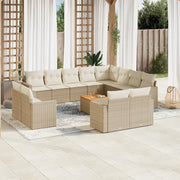 Loungeset 13-delig poly rattan beige