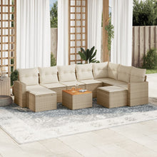 10-Delige Loungeset Met Kussens Poly Rattan Beige