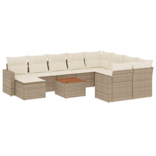 11-Delige Tuinset Met Kussens Poly Rattan Beige