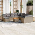 12-piece Lounge Set with Cushions poly rattan mixed beige
