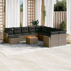 12-piece lounge set with cushions poly rattan grey