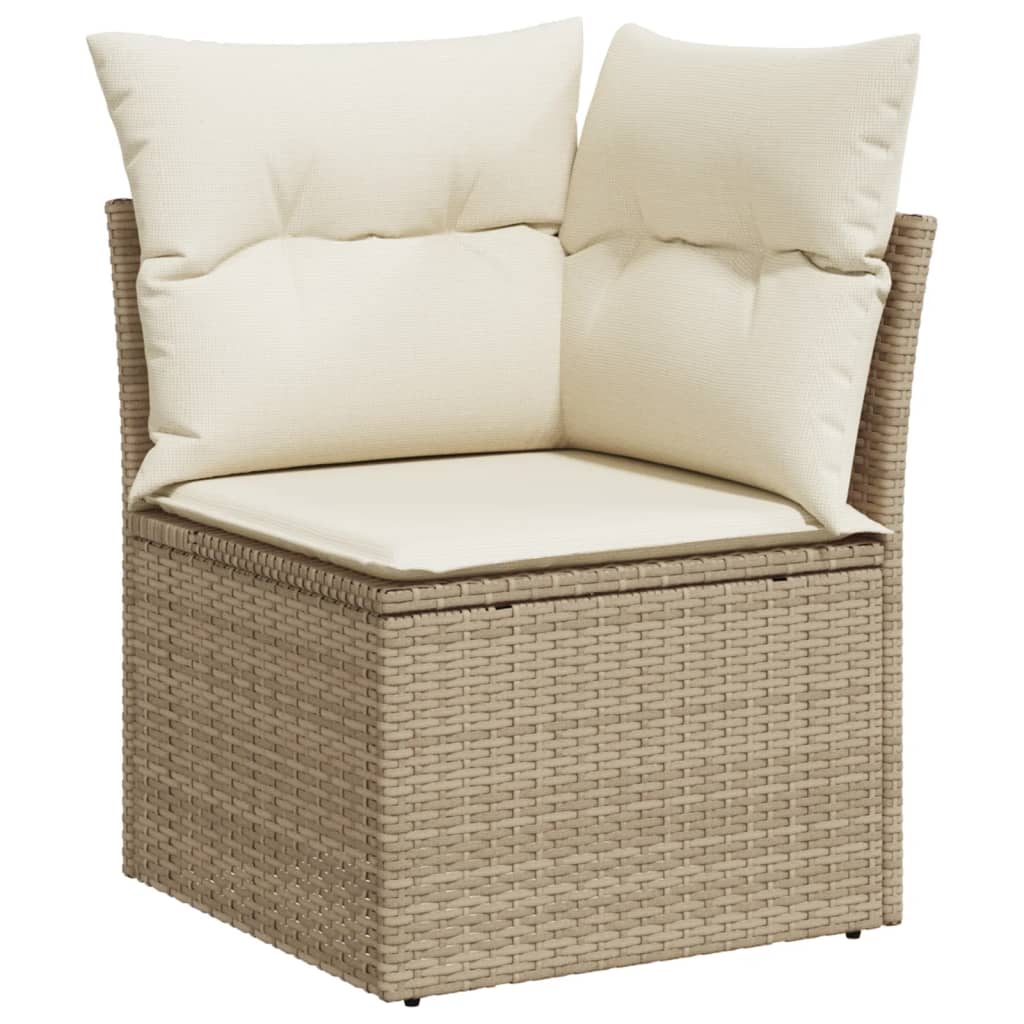 13-Delige Loungeset Met Kussens Poly Rattan Beige