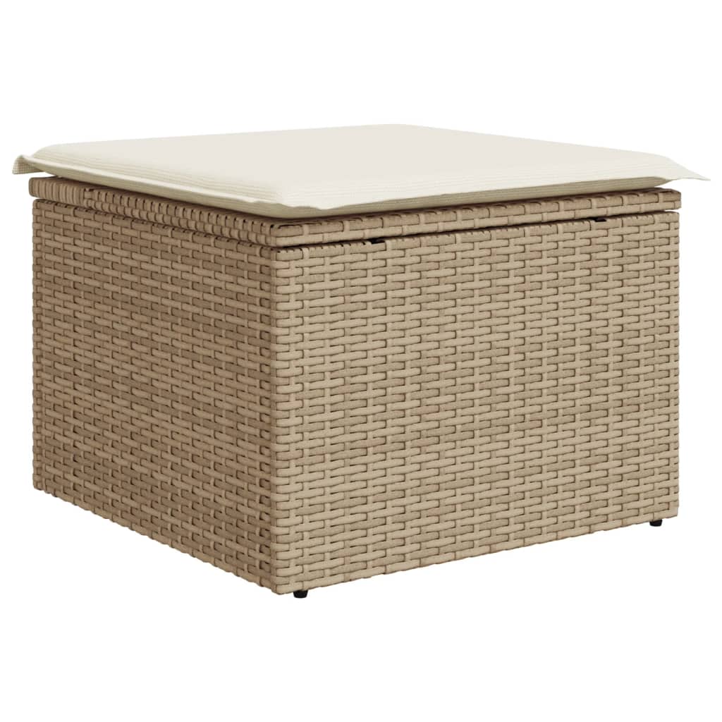 13-Delige Loungeset Met Kussens Poly Rattan Beige