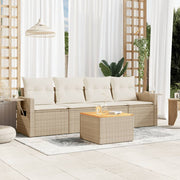Loungeset 5-delig poly rattan beige