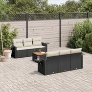 Loungeset 7-delig poly rattan zwart