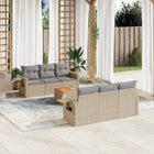 7-Delige Loungeset Met Kussens Poly Rattan Gemengd Beige