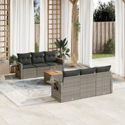 Loungeset 7-delig poly rattan grijs