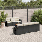 8-Delige Loungeset Met Kussens Poly Rattan Zwart