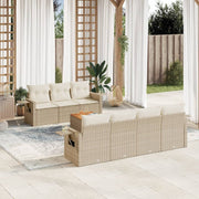 Loungeset 8-delig poly rattan beige