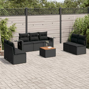 Loungeset 8-delig poly rattan zwart