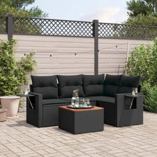 5-Delige Loungeset Met Kussens Poly Rattan Zwart
