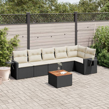 7-Delige Loungeset Met Kussens Poly Rattan Zwart