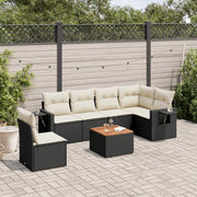 Loungeset 7-delig poly rattan zwart