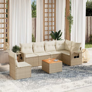 Loungeset 7-delig poly rattan beige