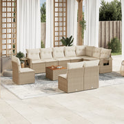 Tuinset 11-delig poly rattan beige