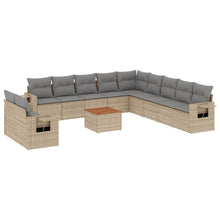 12-Delige Loungeset Met Kussens Poly Rattan Gemengd Beige