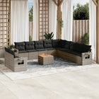 12-piece lounge set with cushions poly rattan grey