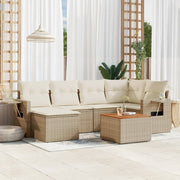 Loungeset 7-delig poly rattan beige