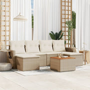 Loungeset 7-delig poly rattan beige