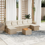 Loungeset 8-delig poly rattan beige