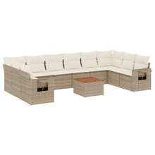 11-Delige Tuinset Met Kussens Poly Rattan Beige