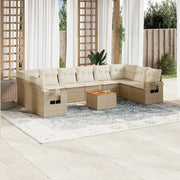 Tuinset 11-delig poly rattan beige
