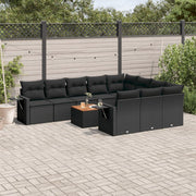 Loungeset 11-delig poly rattan zwart
