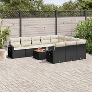 Loungeset 11-delig poly rattan zwart