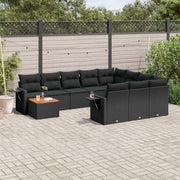 Loungeset 11-delig poly rattan zwart